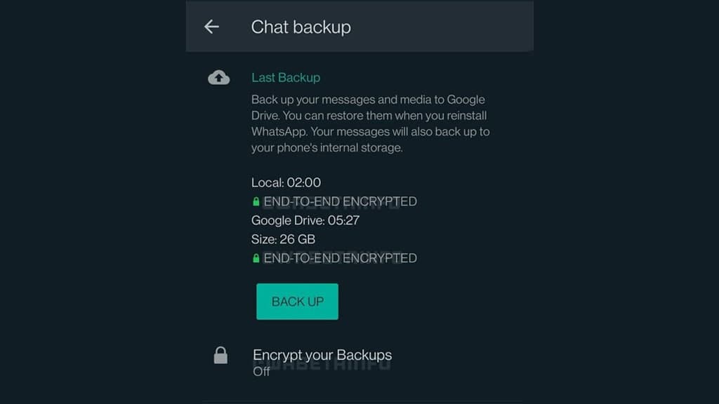 WhatsApp End-to-End Encrypted Backups