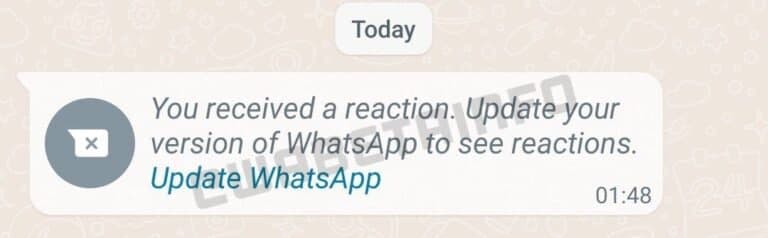 WhatsApp Message Reactions.