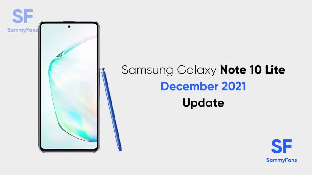 Samsung Galaxy Note 10 Lite December 2021 security update
