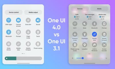 One UI 4.0 vs One UI 3.1 Quick Settings