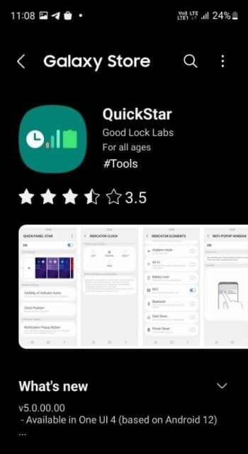 QuickStar One UI 4 Support
