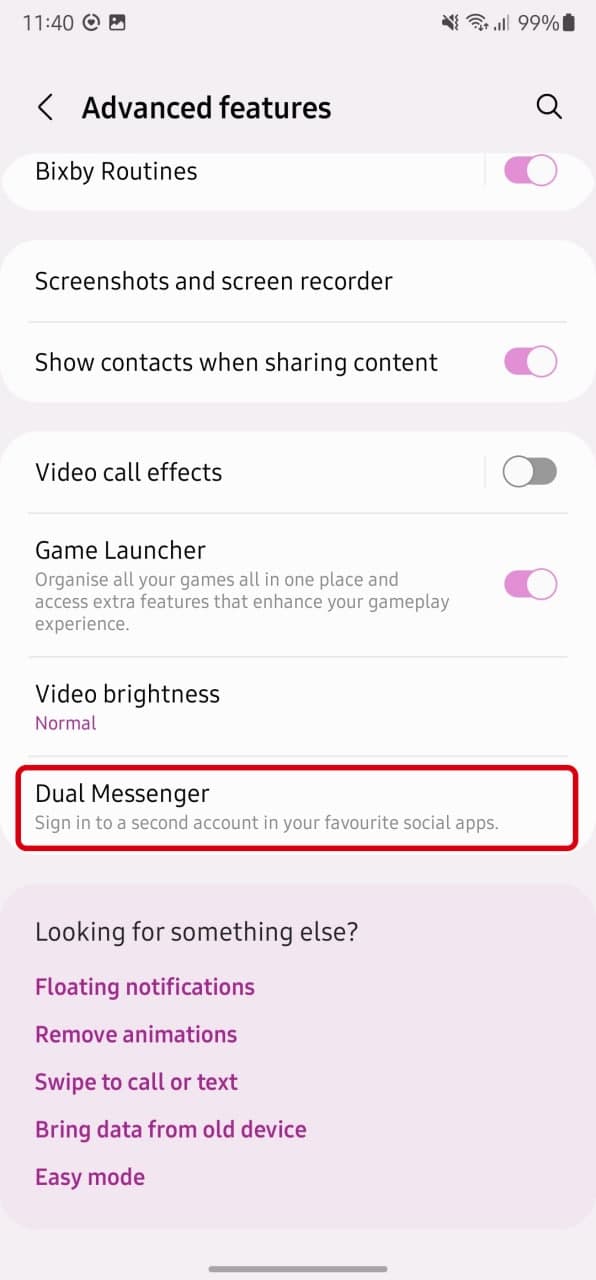 Samsung One UI 4 Dual Messenger