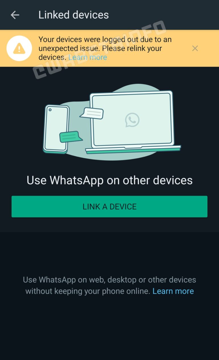 WhatsApp Automatic logout