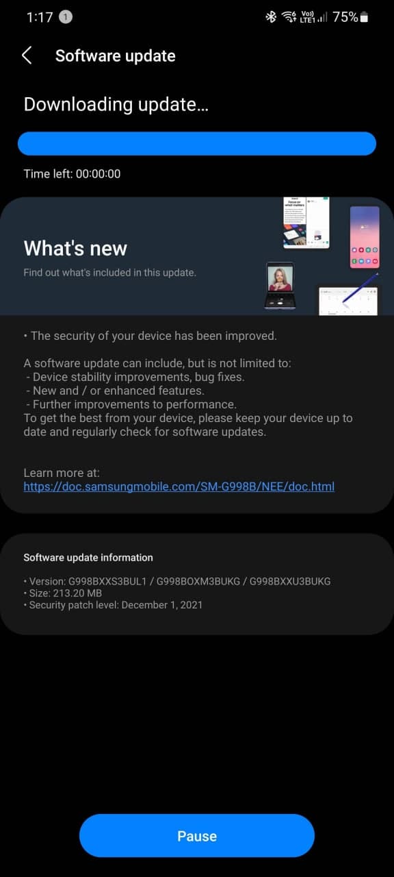 Galaxy S21 December 2021 Update