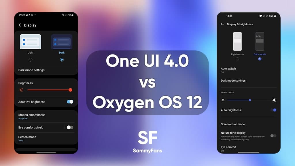 One UI 4.0 vs Oxygen OS12