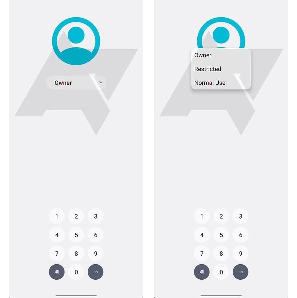 Android 13 Keyguard user profile switcher