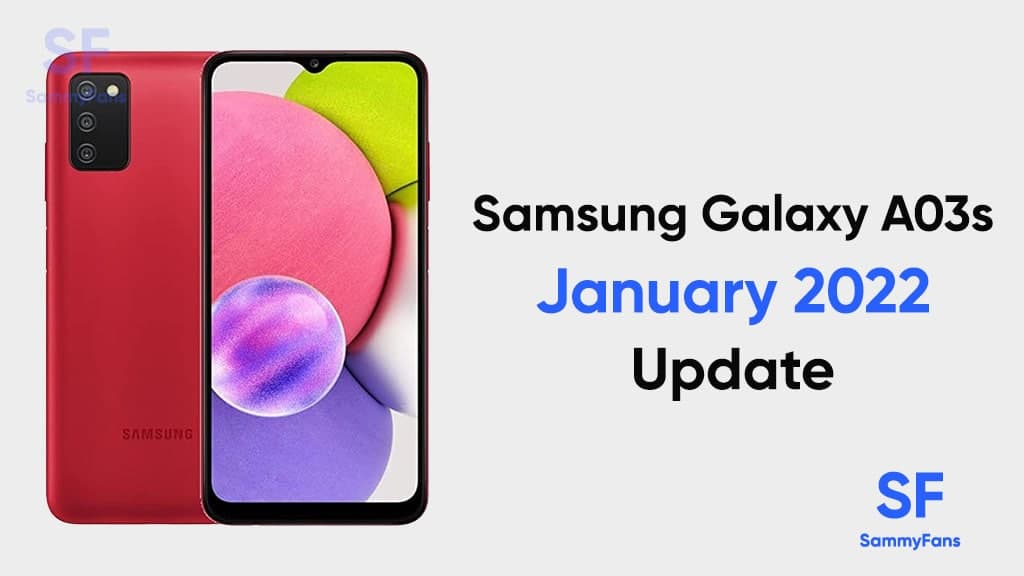 Samsung Galaxy A03s January 2022 update
