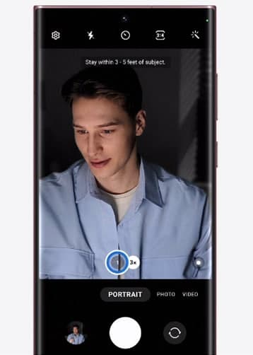 Samsung Galaxy S22 portrait mode