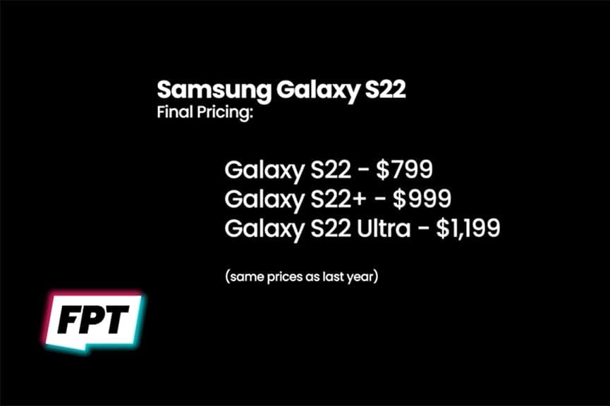 Samsung Galaxy S22 Price