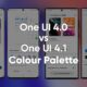 One UI 4.0 vs One UI 4.1 Colour Palette