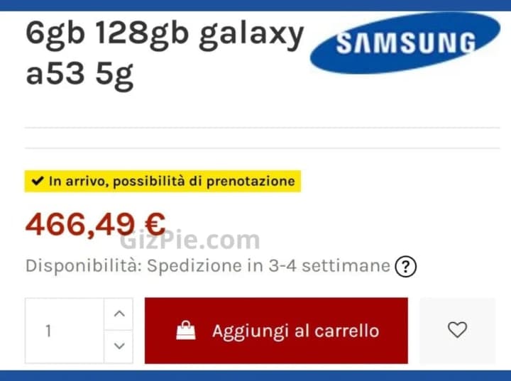 Samsung Galaxy A53 Price