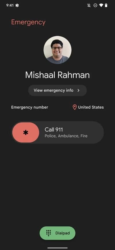 Google Emergency Dial feature