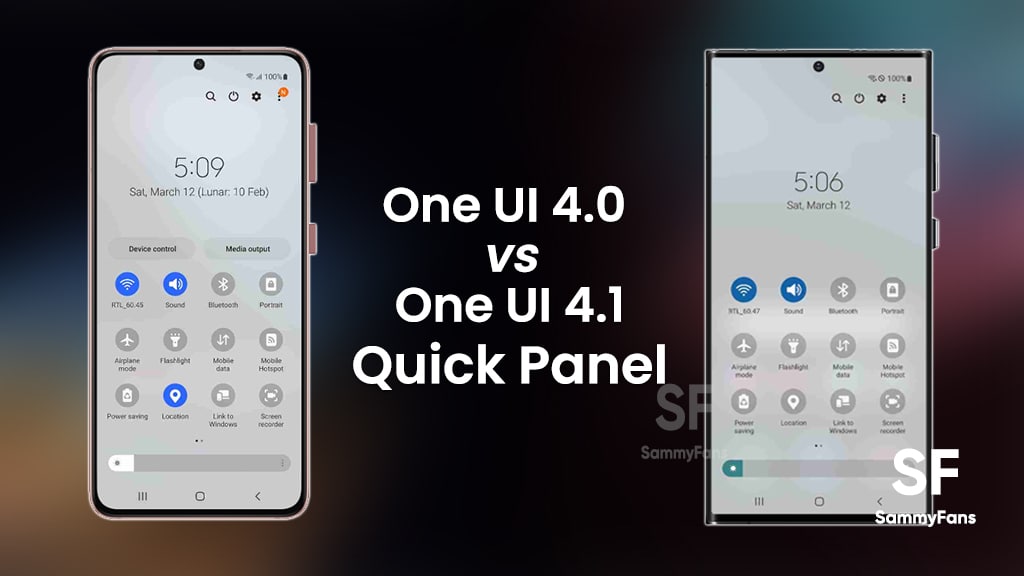 Samsung One UI 4 Quick Panel