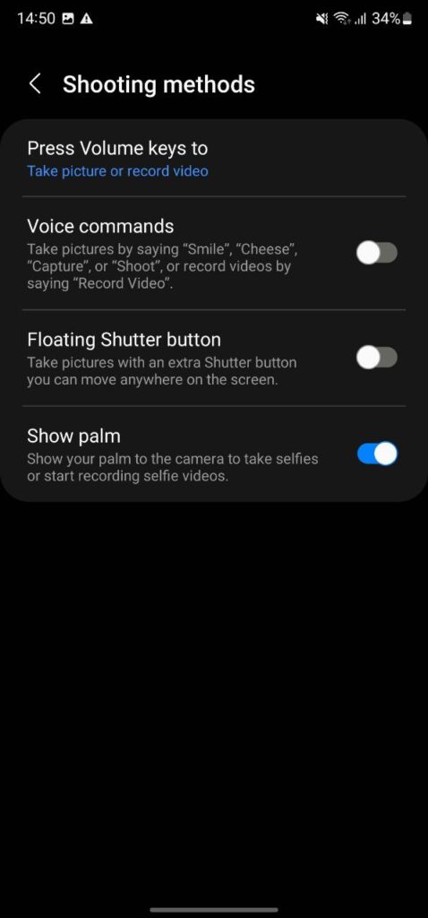One UI 4.1 Camera settings