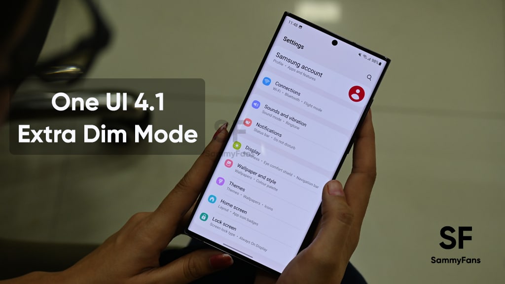 Samsung One UI 4.1 Extra Dim Mode