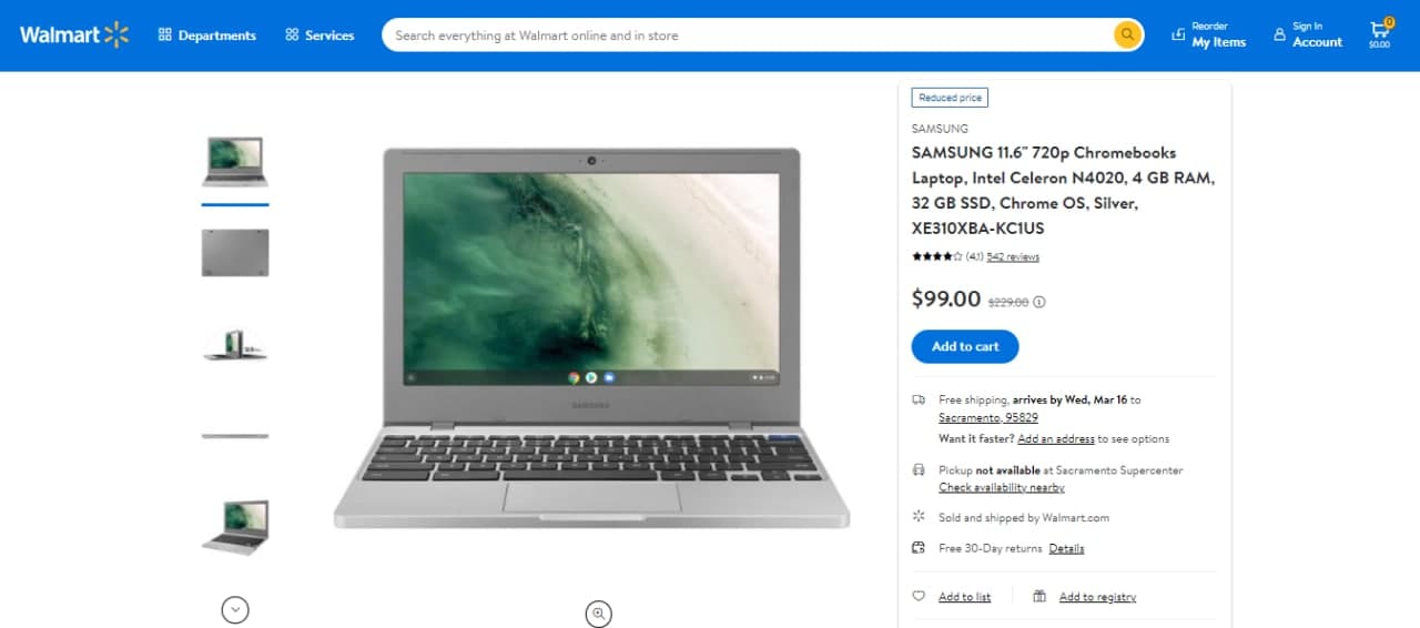 SAMSUNG 11.6" 720p Chromebook Laptop
