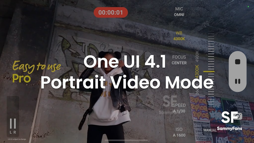 One UI 4.1 Portrait Video Mode