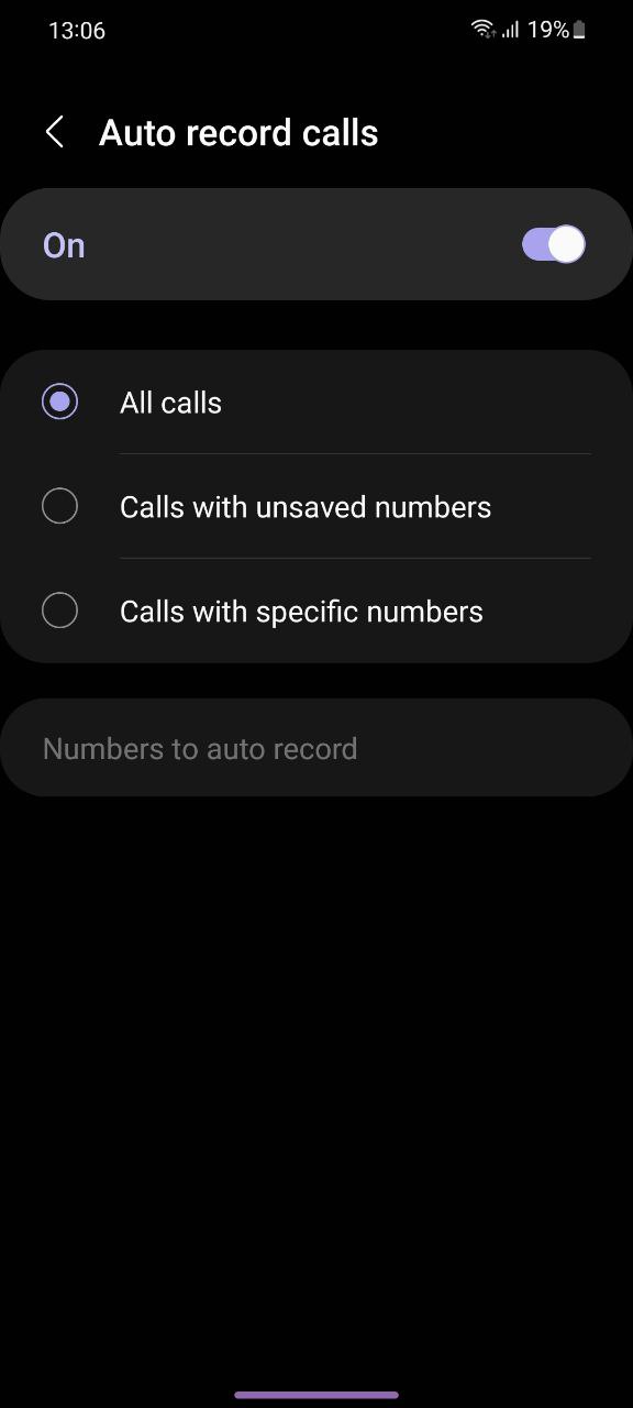 Samsung Auto Call Record