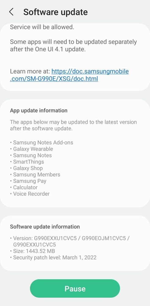 Samsung Galaxy S21 FE One UI 4.1 UAE