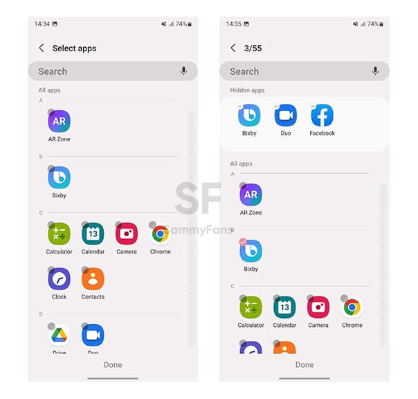 Samsung Hide Apps