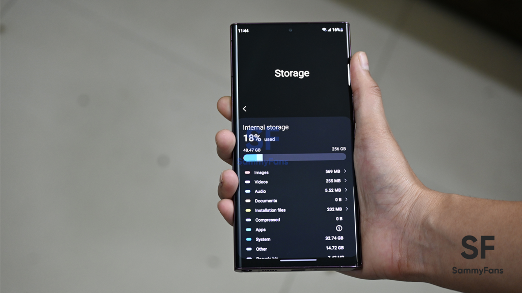 Samsung Galaxy S22 Storage