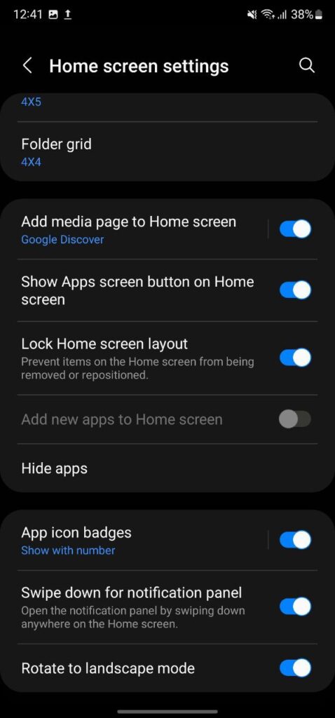 Lock Home Screen layout