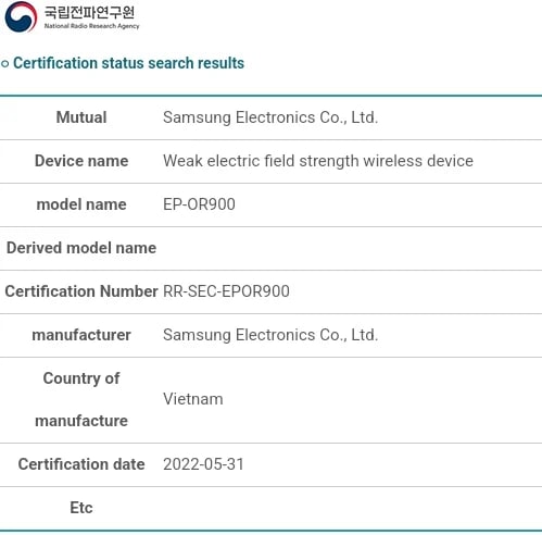 samsung galaxy watch 5 charger certificate