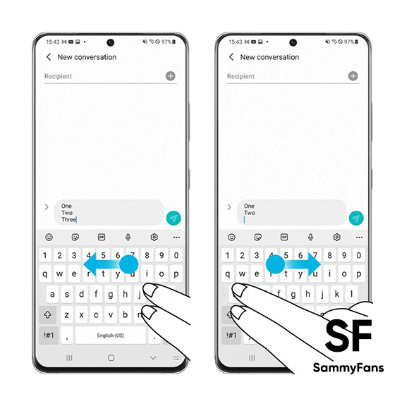 Samsung Keyboard swipe undo feature