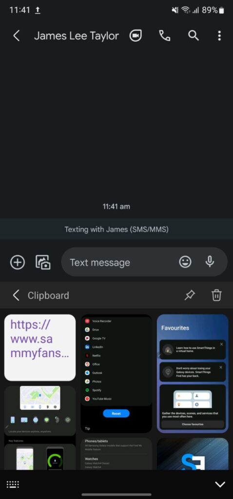 Samsung One UI Clipboard