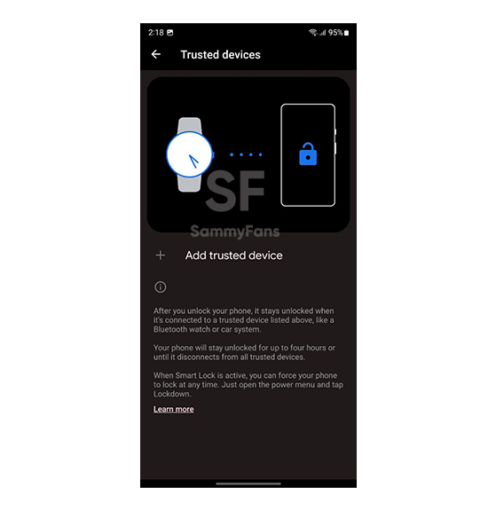Samsung Smart Lock Trusted Devices
