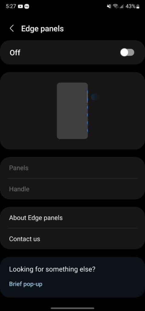 Disable Samsung Edge Panel