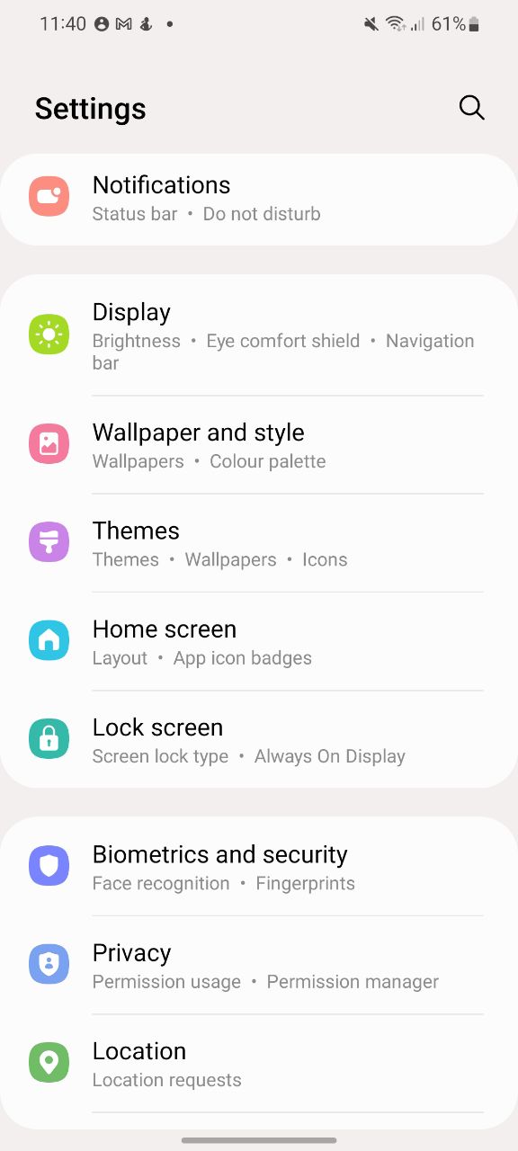 One UI Home Screen Settings