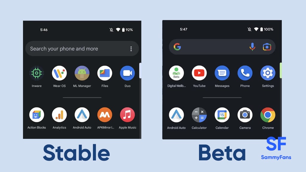 Google Pixel Launcher loses unified search with stable Android 13 - Sammy  Fans