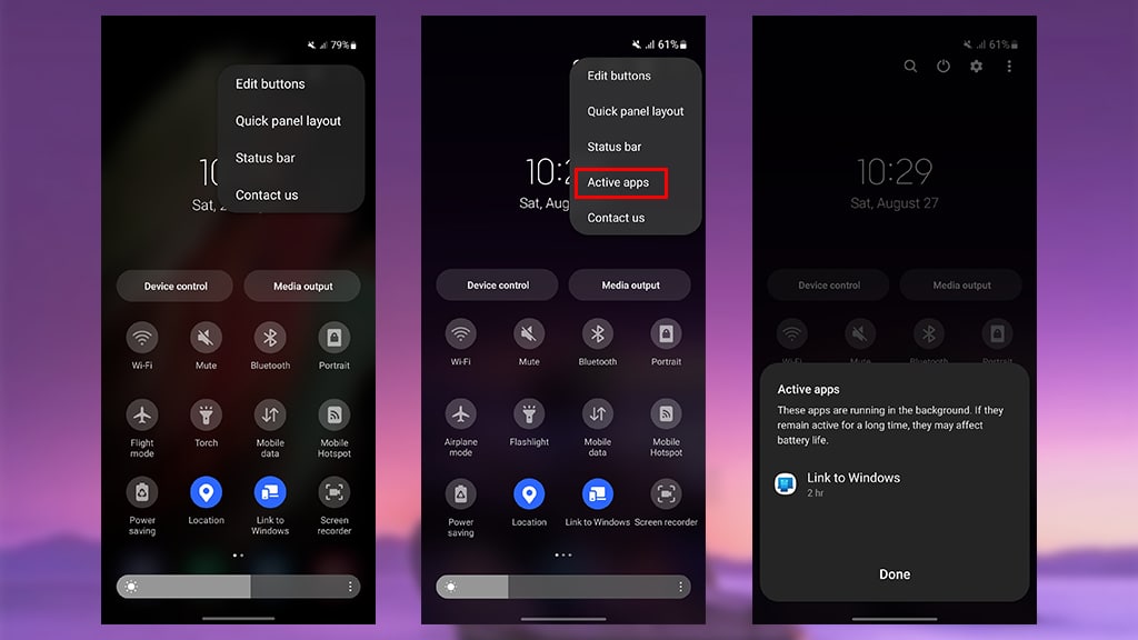 Samsung One UI 5.0 Active Apps