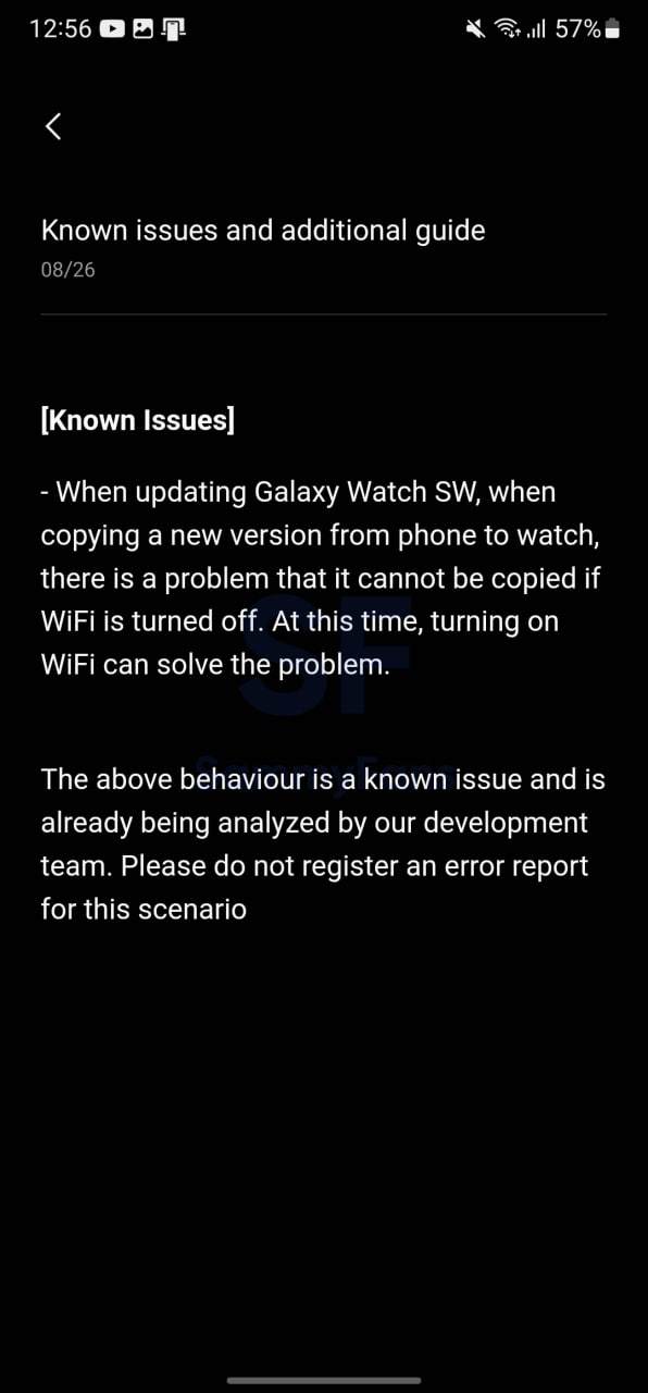 Galaxy Watch One UI 5.0 update issue