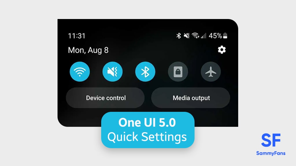 One UI 5.0 Quick Settings toggle