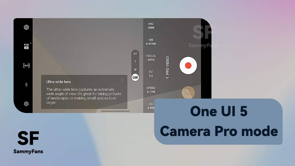 One UI 5 Camera Pro mode tools