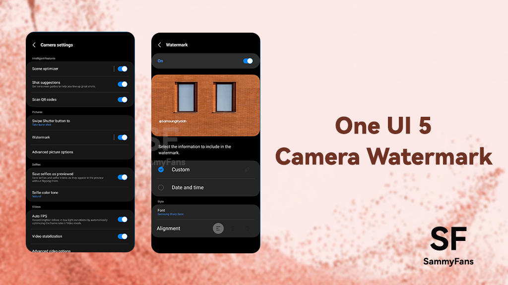 Samsung One UI 5 Camera Watermark