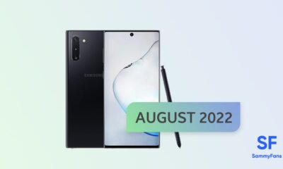 Samsung Galaxy Note 10 August 2022 Update