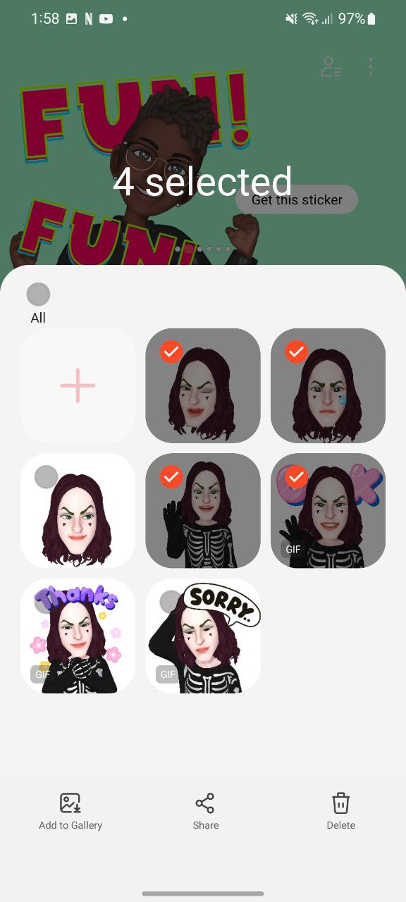 Share Multiple AR Emoji Stickers