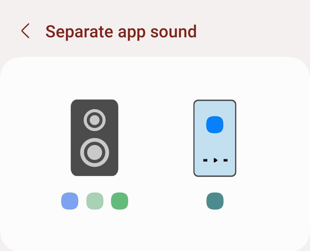 One UI Separate app sound