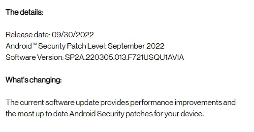Samsung Flip 4 September 2022 update US