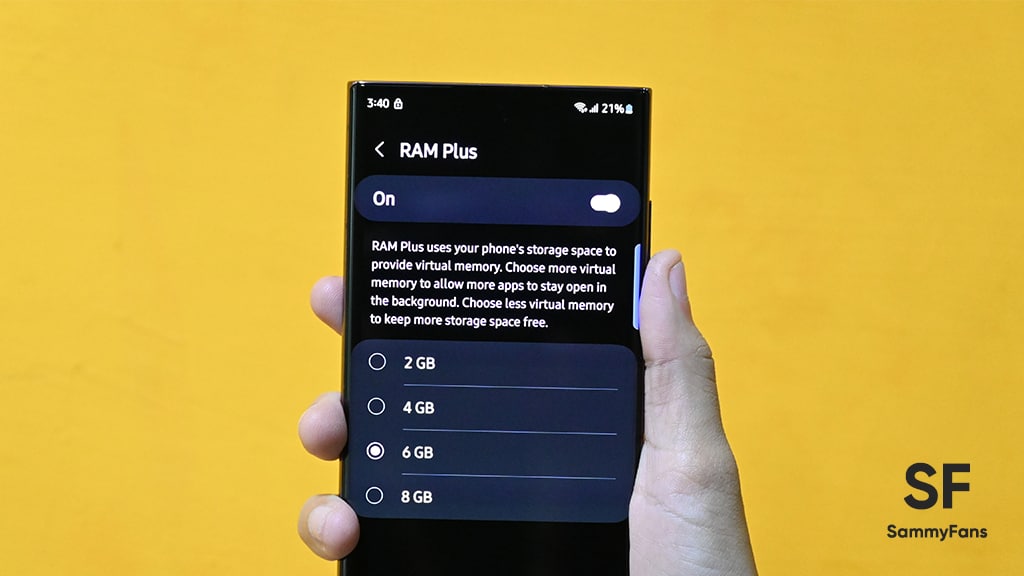 Samsung One UI 5.0 RAM Plus 