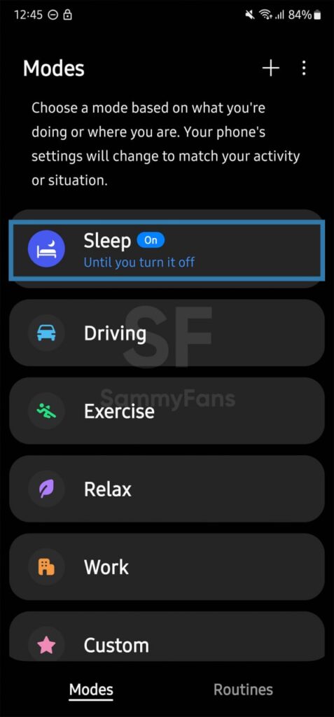Samsung Sleep mode