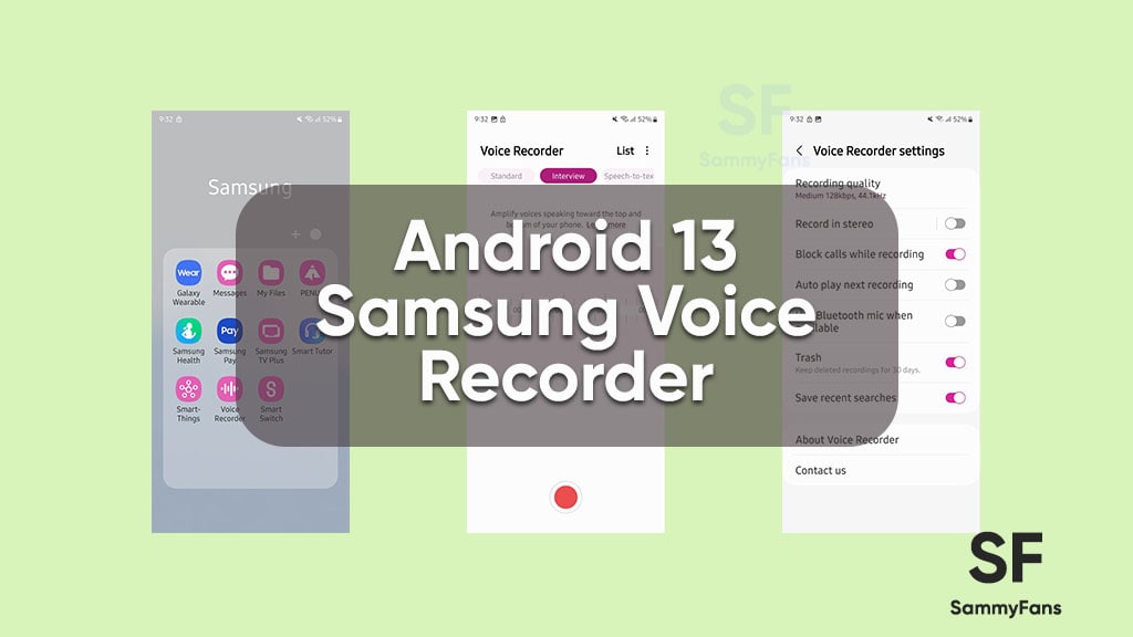 Samsung Voice Recorder Android 13