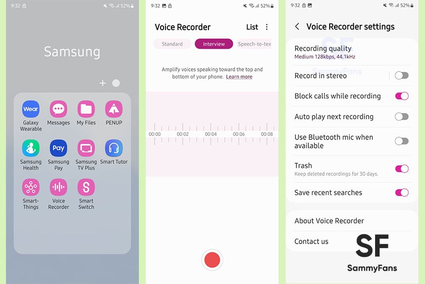 Samsung Voice Recorder Android 13