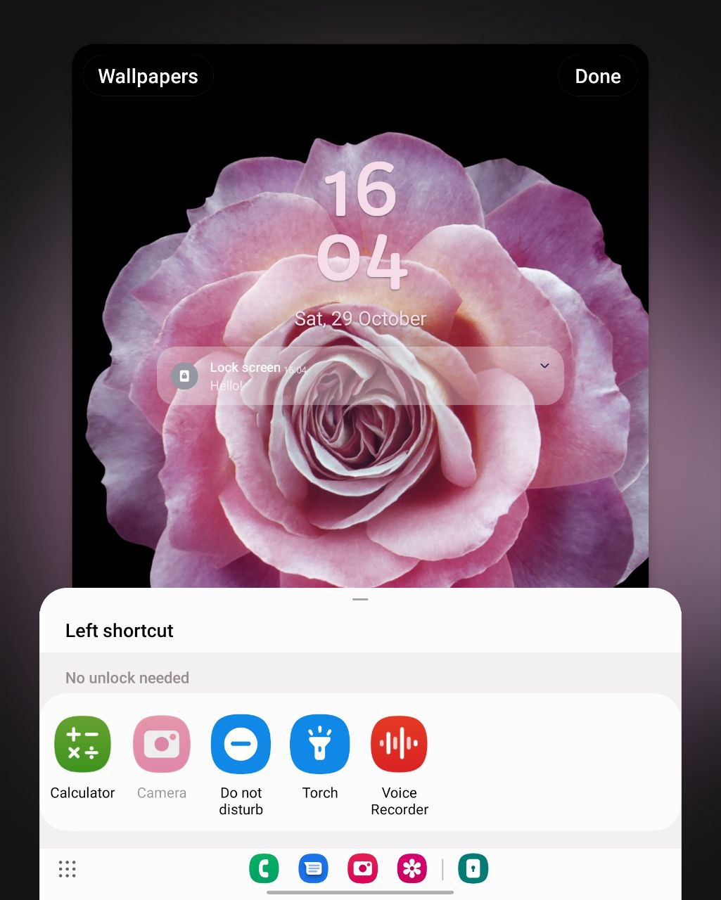 Samsung Fold 3 One UI 5.0 Lock screen