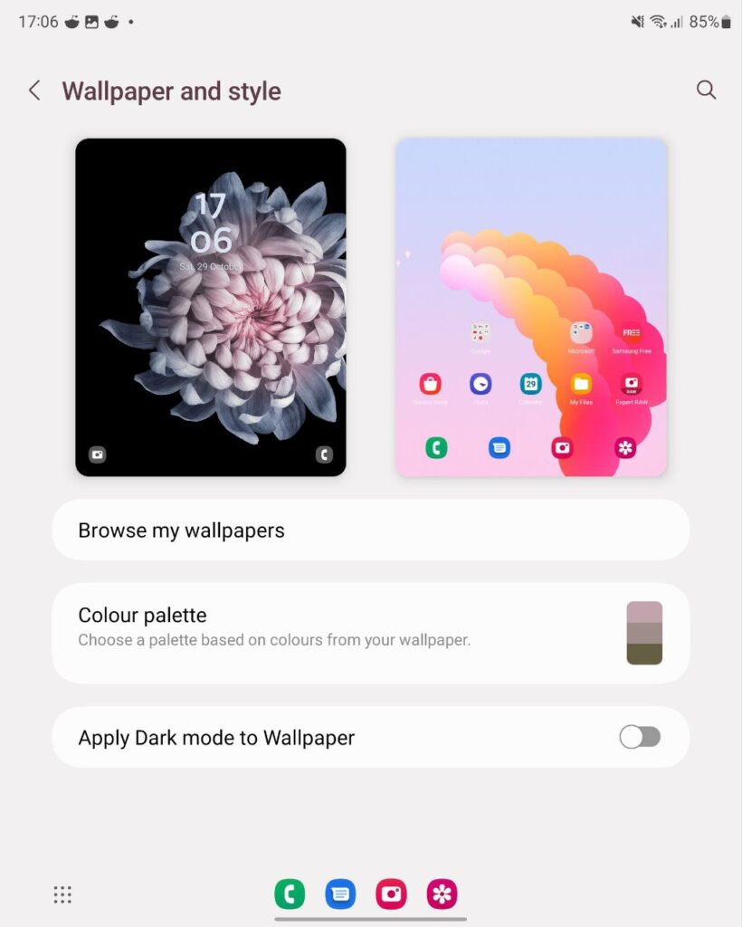 Samsung Fold 3 One UI 5.0 Wallpaper and style