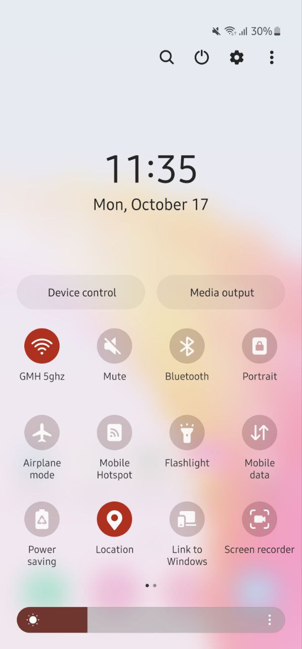 Check out Samsung Galaxy S21 Quick Settings interface with One UI 5.0