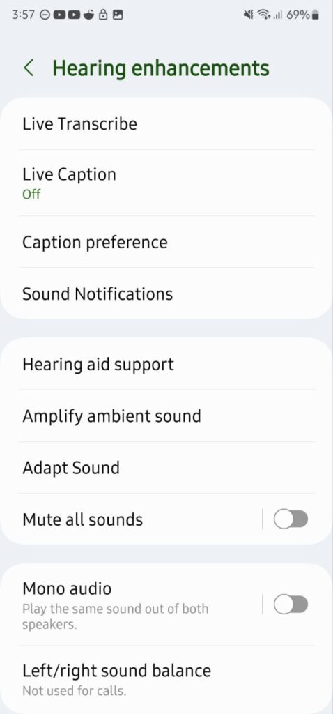 Samsung S21 One UI 5.0 Accessibility